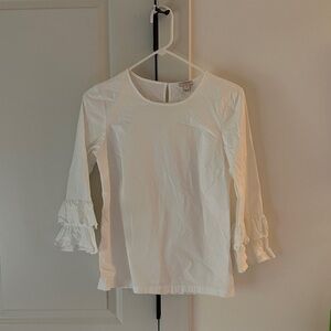 J crew Double Ruffle Sleeve Blouse 0